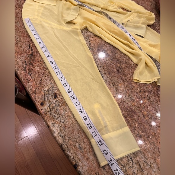 Guess Sheer Button Down Blouse with Studded Buttons, Size L - Picture 15 of 16